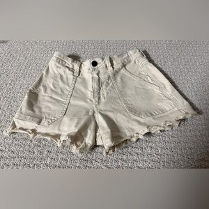 BP Light Tan Jean Shorts with Distressed Hem